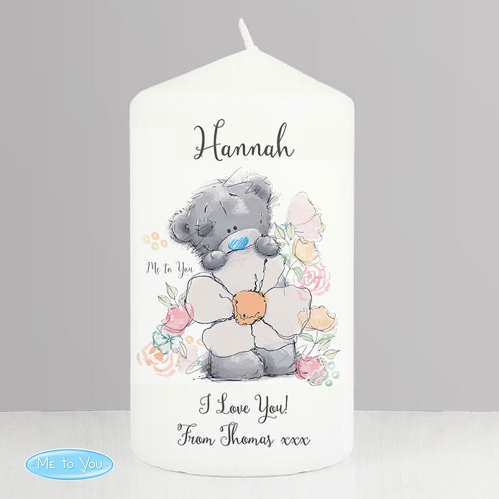 Personalised Me to You Floral Pillar Candle Extra Image 2